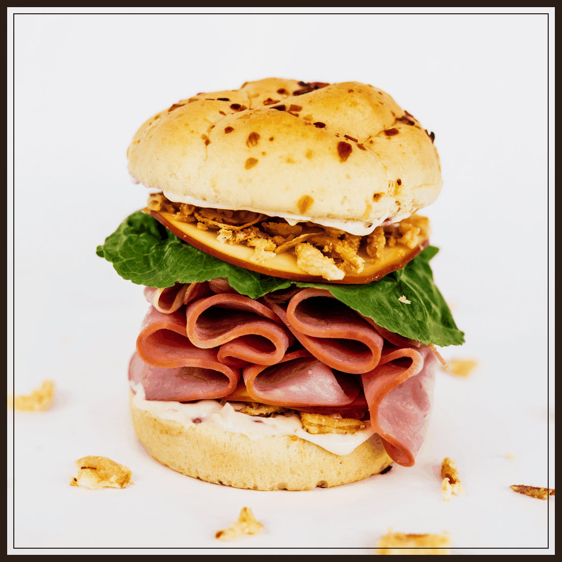 A Sam & Jack's sandwich, then the same sandwich with a bite taken out